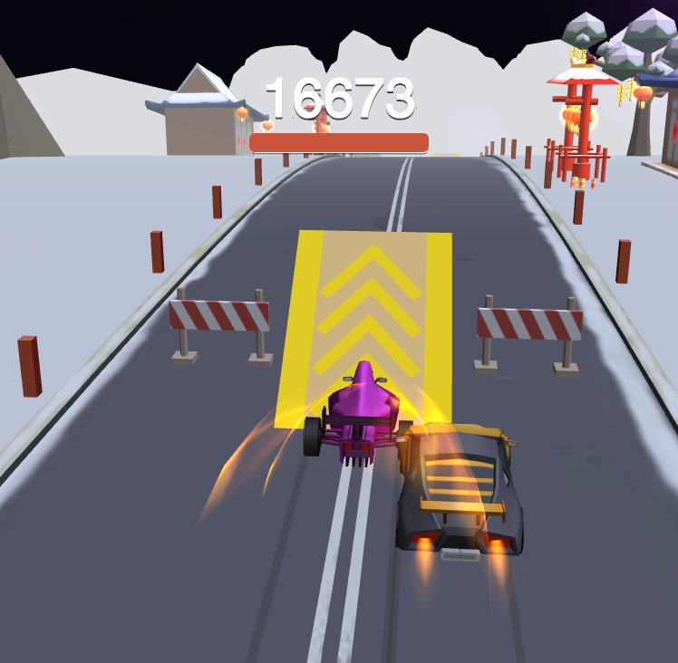 F1 Rush in-race environment with dynamic lighting